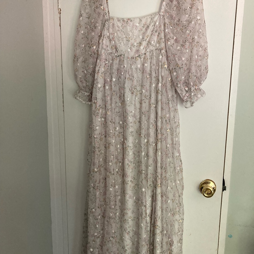 Storia Floral Maxi Dress - Cream and Pink